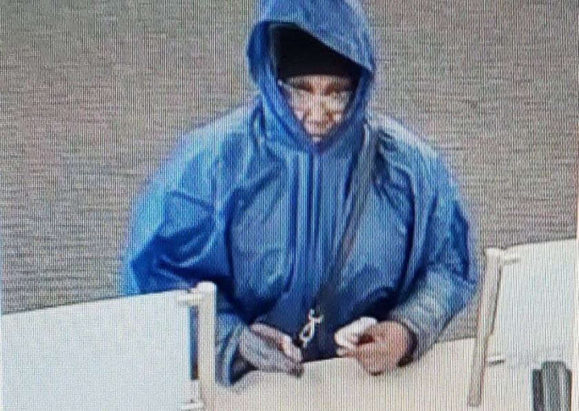 Surveillance image of the suspect in a robbery April 29, 2019, at the Huntington Bank branch at 10240 S. Cicero Ave. in Oak Lawn.