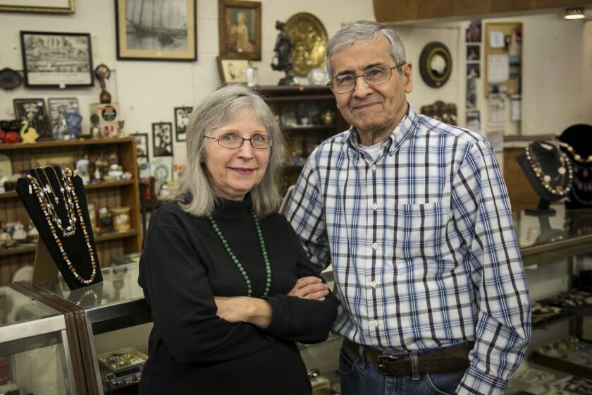 Don and Sharon Bourdeau, who, for more than 20 years, owned the Zion Antique Mall. | Ashlee Rezin / Sun-Times