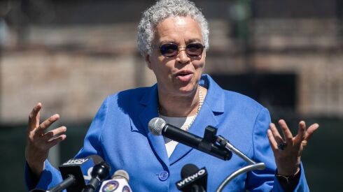 Cook County Board President Toni Preckwinkle speaks during the launch of the Buy Back the Block initiative Tuesday in the West Woodlawn neighborhood.