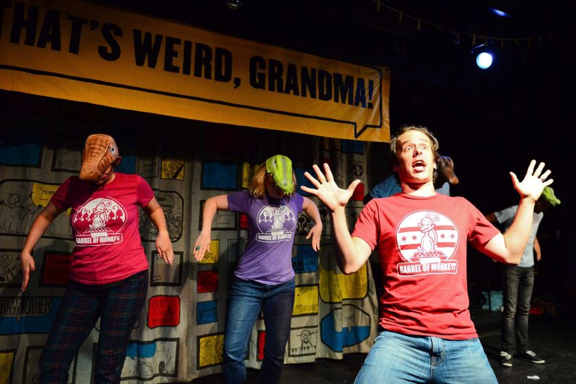Barrel of Monkeys company members perform “That’s Weird, Grandma.” | Evan Hanover