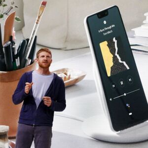 Google’s Brian Rakowski describes the Pixel 3 phone. | AP Photo