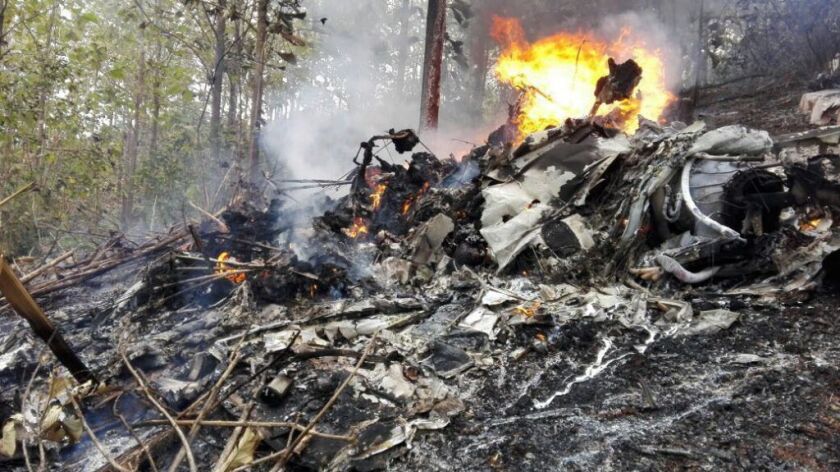 Costa Rica’s Civil Aviation press office shows the site of a plane crash in Punta Islita, Guanacaste, Costa Rica, on Sunday, Dec. 31, 2017. | Costa Rica’s Civil Aviation press office via AP