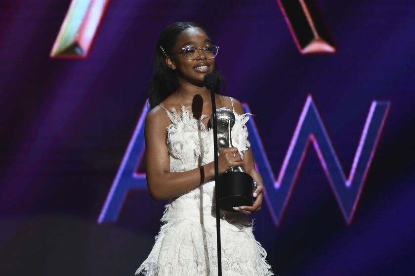 Fifteen-yea-old Marsai Martin won the award for outstanding supporting actress in a motion picture for “Little” at the 51st NAACP Image Awards.