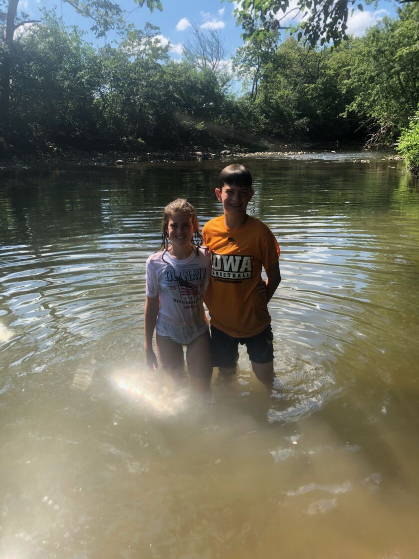 George Peters took two grandkids fishing and swimming in western Illinois. Provided photo
