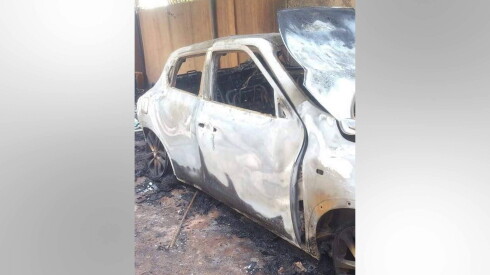 Jean Yameogo's burned car