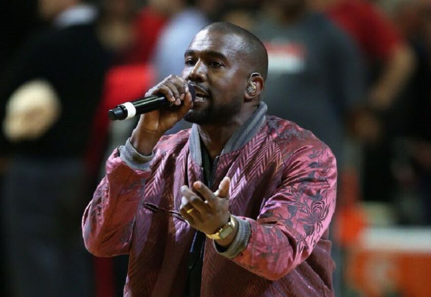 Kanye West performs May 10 at the Bulls/Cavaliers game. | Photo by Jonathan Daniel/Getty Images
