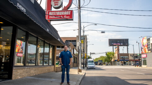 Co-owner of Manny's Deli Dan Raskin poses for a photo at 1141 S. Jefferson St. on Wednesday, Aug. 21, 2024.