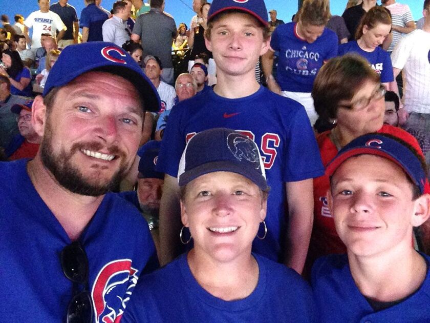 Cubs fan Travis Wester with wife, Jenny, and sons Gavin, 15, center, and Carter, 13. | Provided photo