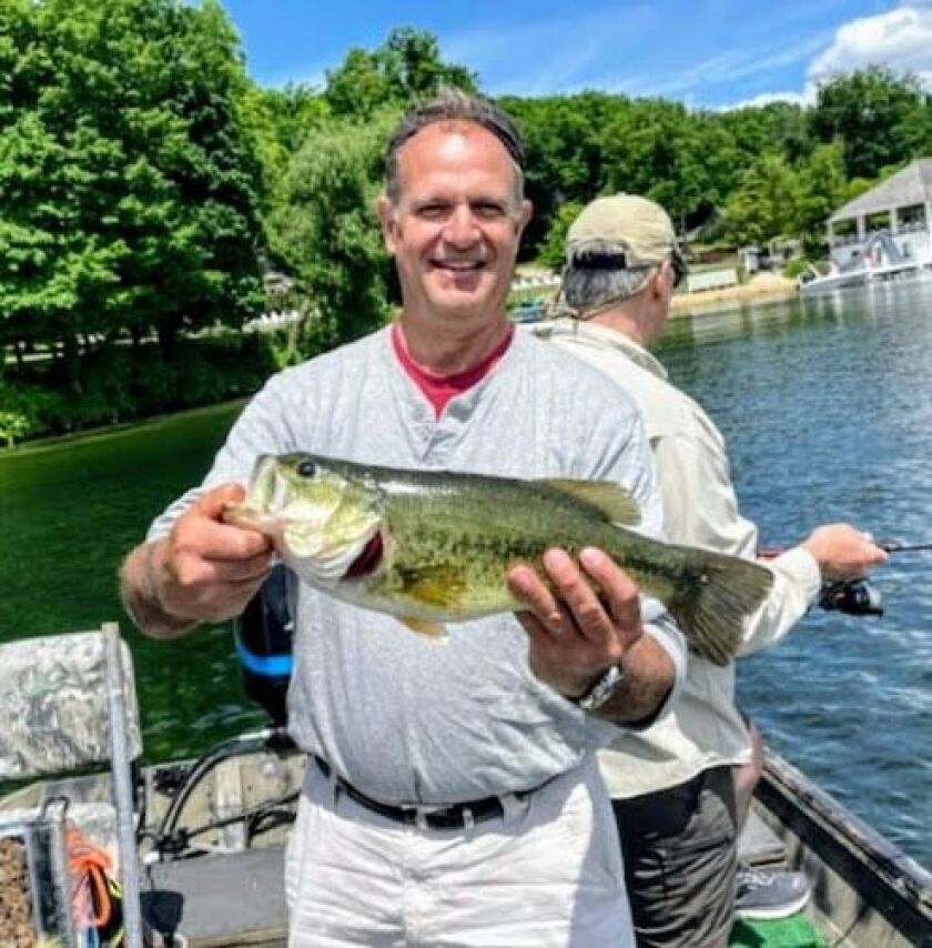 Roger Klass with a largemouth bass from Geneva Lake. Provided photo