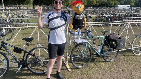 John Draughon pictured with his puppet Zane.