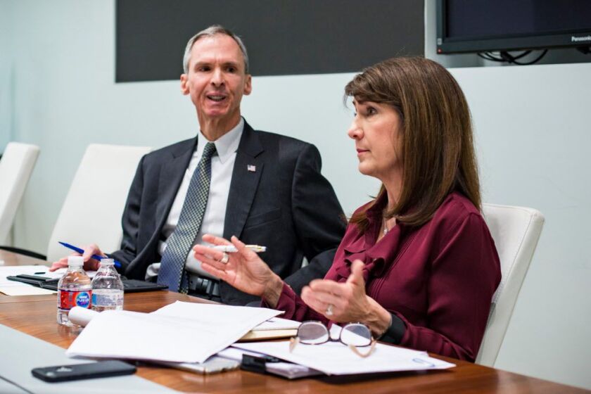 Democratic Rep. Dan Lipinski with Democrat Marie Newman in 2018 File Photo.| James Foster/For the Sun-Times