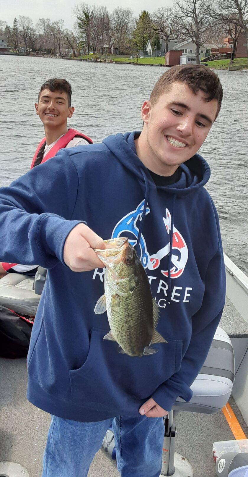 Leyden sophomore Joseph Kowall with a largemouth bass from an outing of their fishing club. Provided by Rob Abouchar