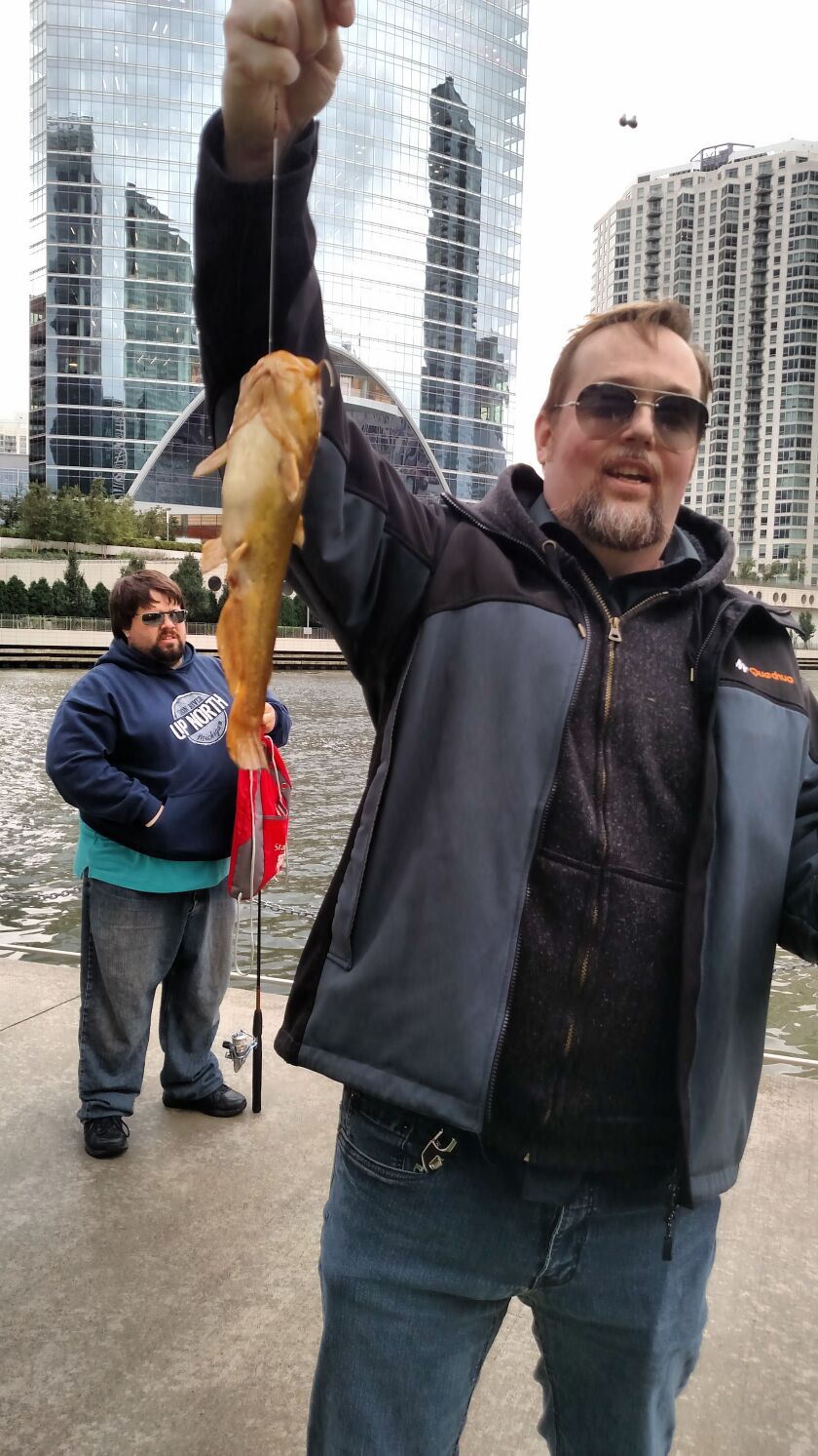 Ray Young caught his first fish in 30 years during the second Chicago Fishes event.<br>Credit: Dale Bowman