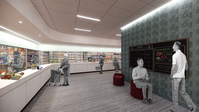 A rendering of the expanded food pantry at The Ark facility in West Ridge.
