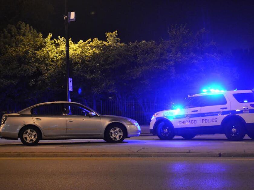 Police investigate a shooting that left an infant and teen wounded Wednesday, September 19, 2018 in the 100 block of West Cermak Rd. in Chicago. | Justin Jackson/ Sun-Times