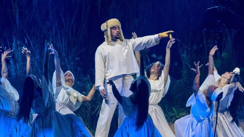 Bad Bunny performs during his first show of his 30-date concert residency at the Coliseo de Puerto Rico José Miguel Agrelot, in San Juan, Puerto Rico, July 11, 2025.