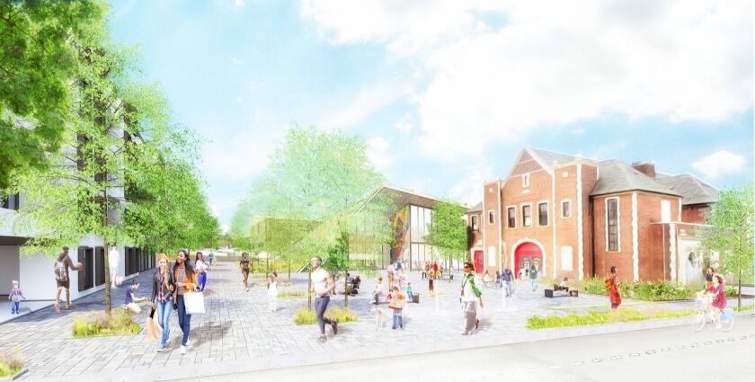 A proposal for part of the Englewood property near 63rd and Halsted streets calls for a walkable “town center.” It was drafted by the Illinois Institute of Technology and Solomon Cordwell Buenz.