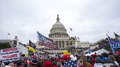 Rioters loyal to President Donald Trump rally at the U.S. Capitol in Washington on Jan. 6, 2021.