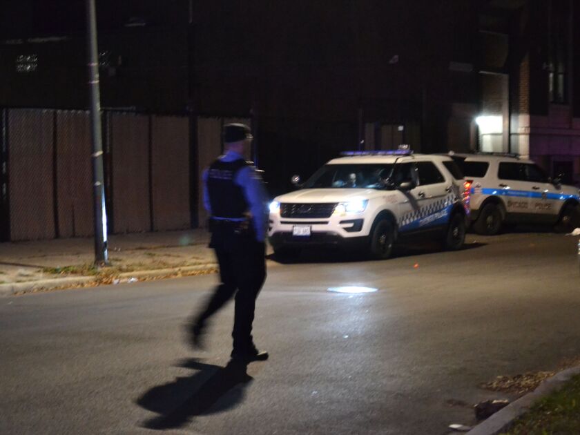 Police investigate a shooting about 11:30 p.m. Saturday, October 27, 2018 in the 0-100 block of North Karlov Avenue in Chicago. | Justin Jackson/ Sun-Times