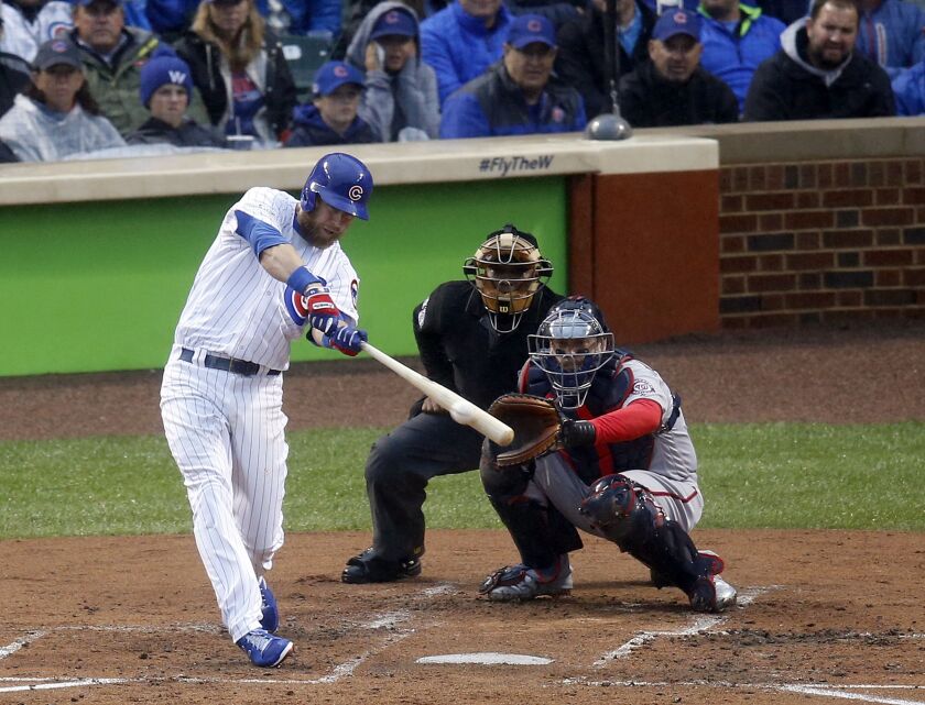 <em>Ben Zobrist doubles, but does not score. (AP)</em>