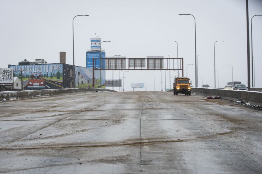 All inbound lanes of the Kennedy Expressway were closed to traffic near Armitage Avenue after a massive pileup crash involving nearly 60 vehicles sent more than a dozen people to hospitals in the inbound lanes of the Kennedy Expressway near North Avenue, Wednesday morning, April 15, 2020.