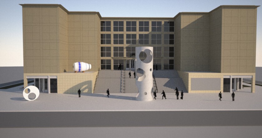 A draft sketch for Alexandre da Cunha’s Plaza Project for Chicago’s Museum of Contemporary Art.