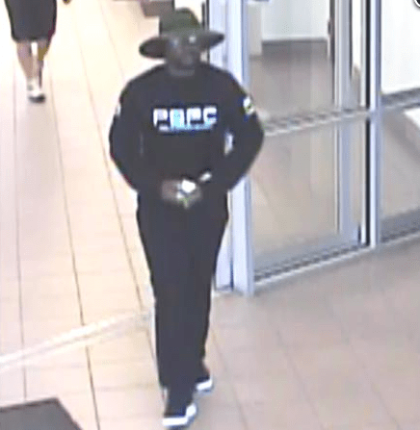 An image taken from surveillance footage shows the person who robbed a west suburban Lombard bank on Aug. 19, 2016. | FBI