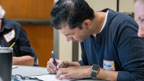 Mathan Shanmugham competes in the Midwest Crossword Tournament.