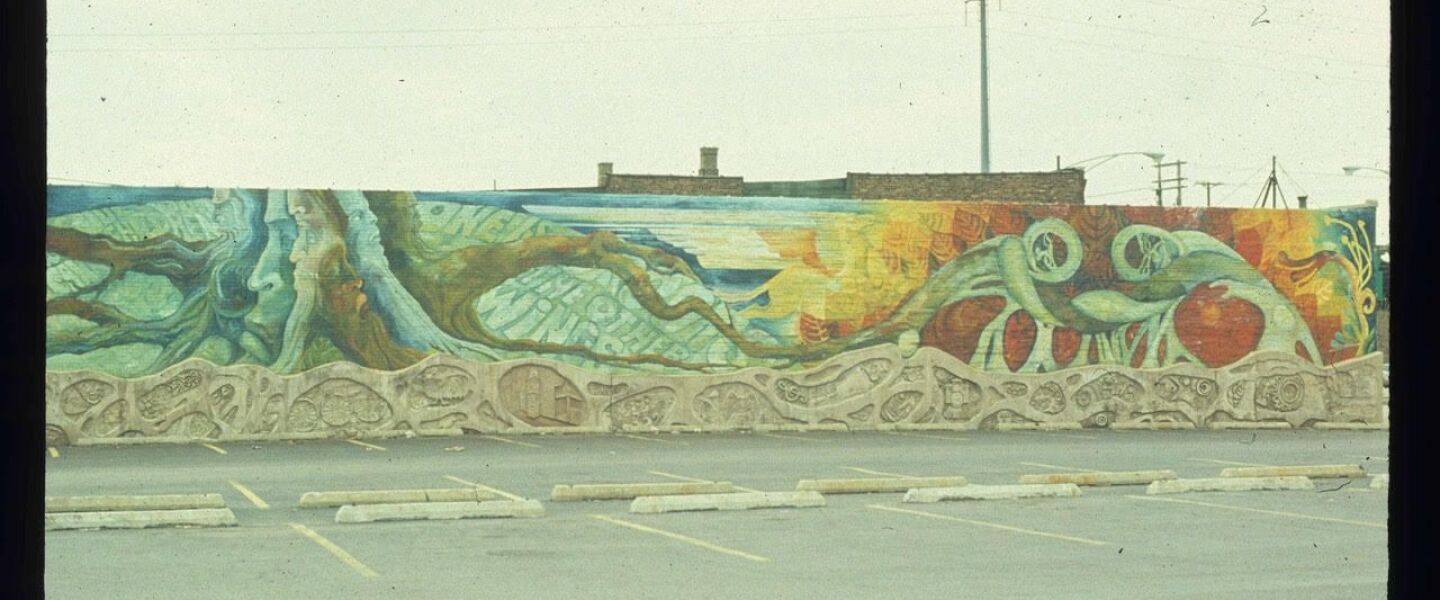 Caryl Yasko’s mural “Roots and Wings,” completed in 1976 at 3543 W. 63rd St.