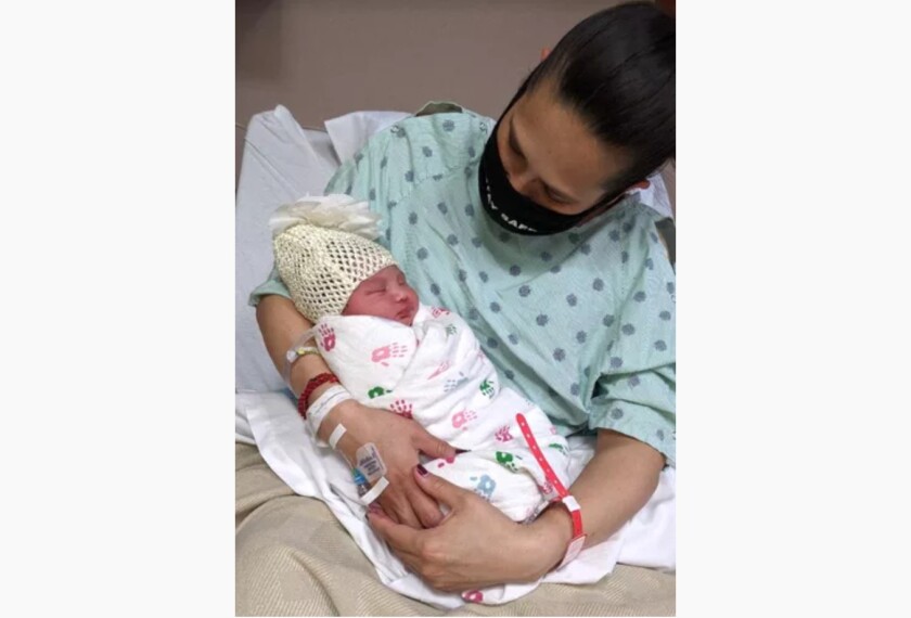 Evelyn Angelita Villa was born at midnight New Year’s Day at Mount Sinai Hospital.