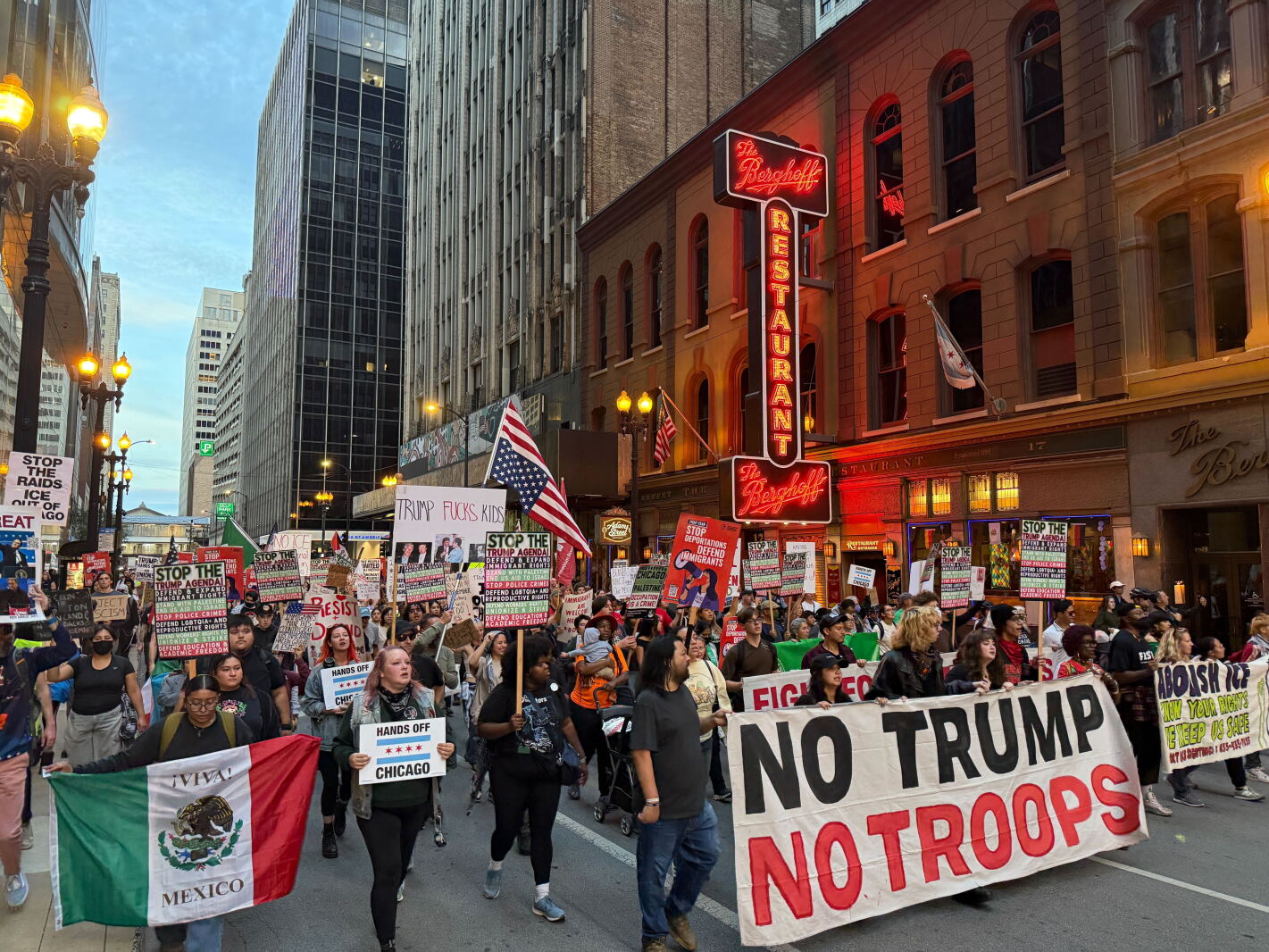 Protest In Chicago Today Demonstrators march through the Loop against ICE arrests in photos ...
