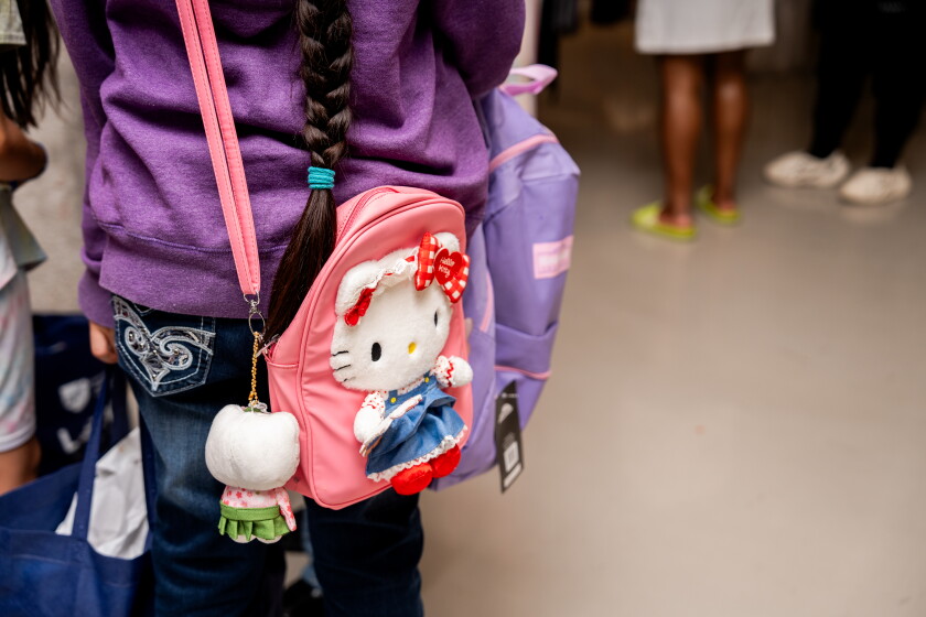 Families picked up supplies at the Chicago Teachers Union's headquarters on Aug. 15 ahead of the first day of school.