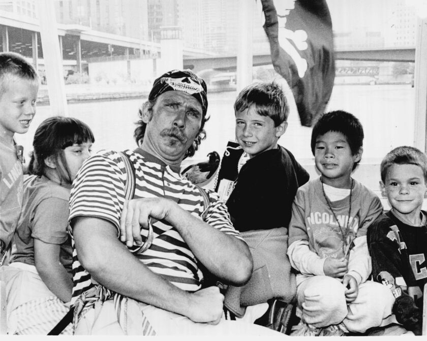James Pobiega as Buccaneer Bob sings a sea shanty during one of Mercury’s Wacky Pirate Cruises.