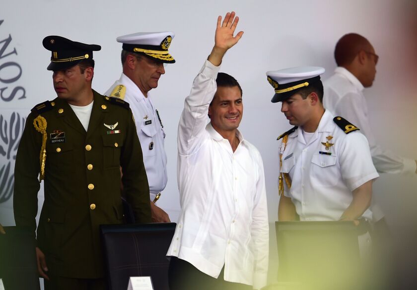 Mexico President Enrique Peña Nieto at an event for the National Flag Day in Iguala, Guerrero State, Mexico, on Feb. 24, 2016.