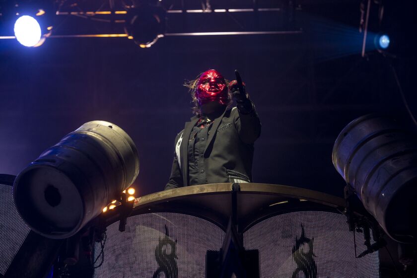 Slipknot performs at the Riot Stage on the final night of Riot Fest.