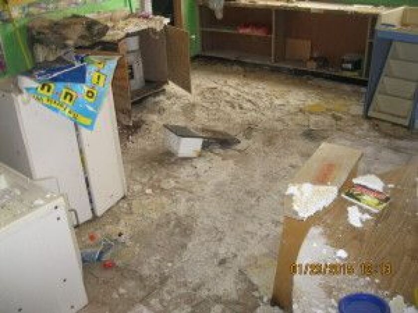 <small><strong>According to Cicero officials, the safety issues at the Arc of Safety Apostolic Faith Temple included: “damaged and collapsed ceilings; water and mold in the walls which are bulging outwards; filth and garbage strewn throughout; and broken