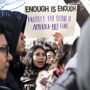 Students from Hancock High School walk out of class to protest gun violence. | Ashlee Rezin/Sun-Times