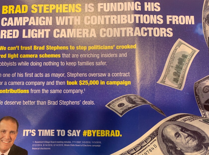 Another campaign flier from Illinois House Speaker Michael J. Madigan’s political operation targeting GOP state Rep. Bradley Stephens.