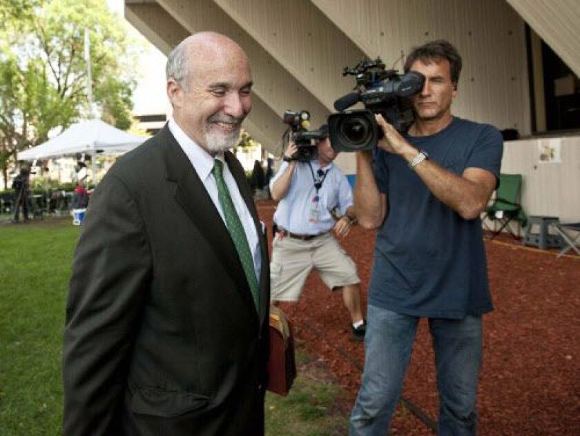 Attorney Joel Brodsky talks to reporters during the Drew Peterson trial in 2012. | Sun-Times file photo.