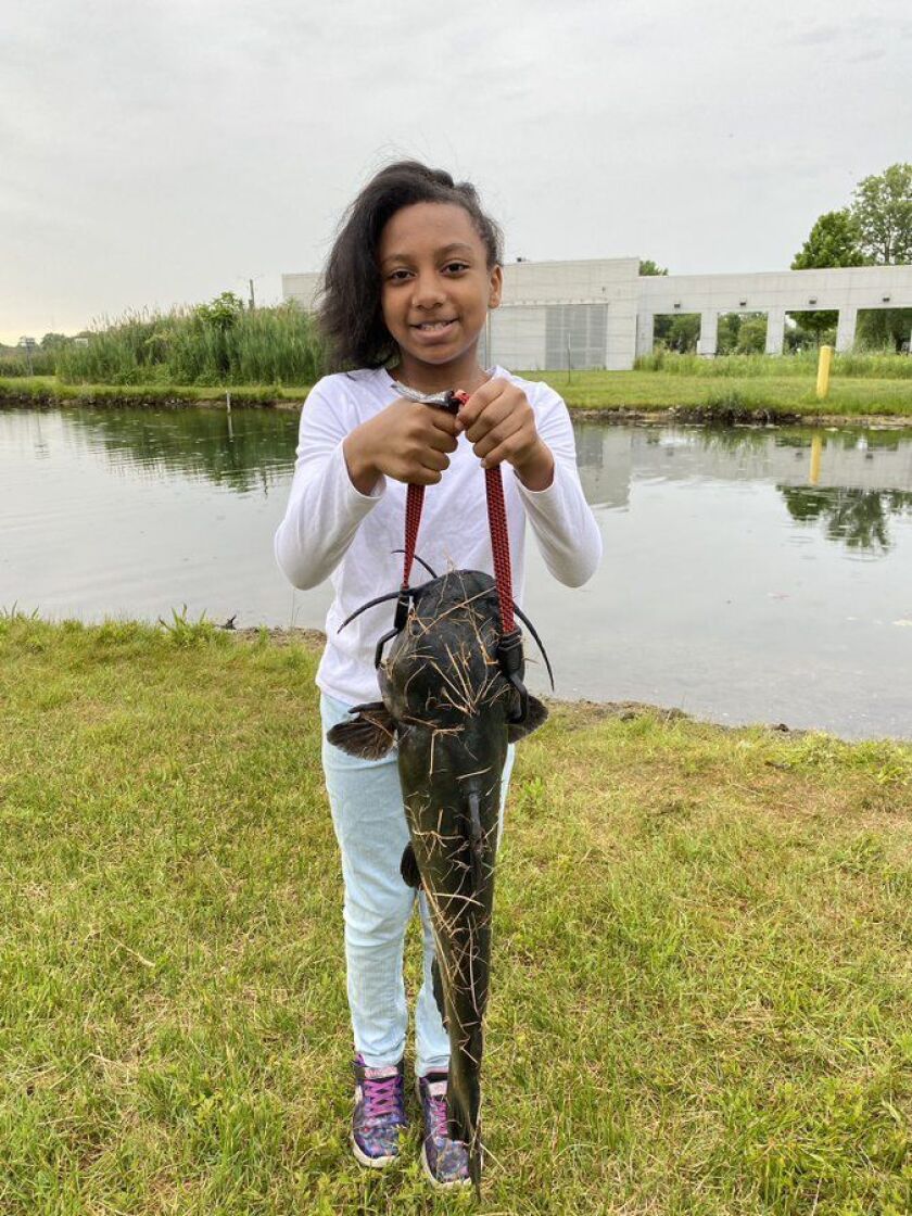 Genesis Gibbs with a good catfish from Wolf Lake. Provided photo