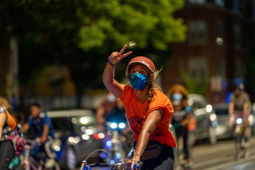 A rider at the annual Street Love Ride from Boxing Out Negativity.