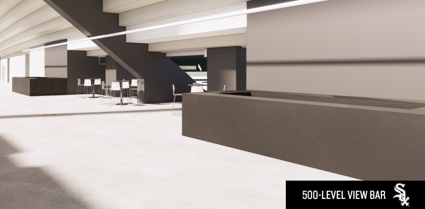 The White Sox shared images of two “View Bars” expected to open on the 500-level of Guaranteed Rate Field for the 2023 season.