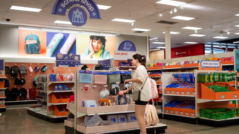 A shopper checks out the back-to-school section at a Target in Bucktown.