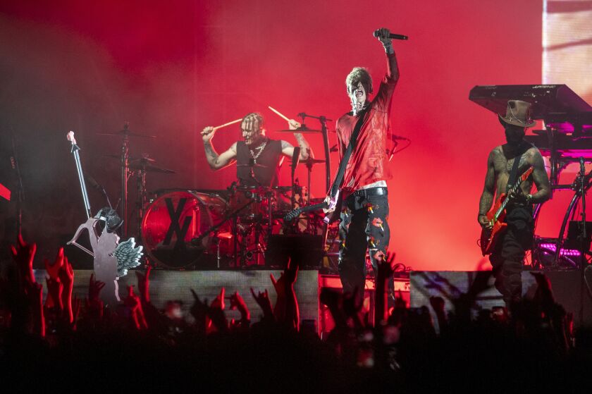 Machine Gun Kelly performs at the Radical Stage on day 4 of Riot Fest.