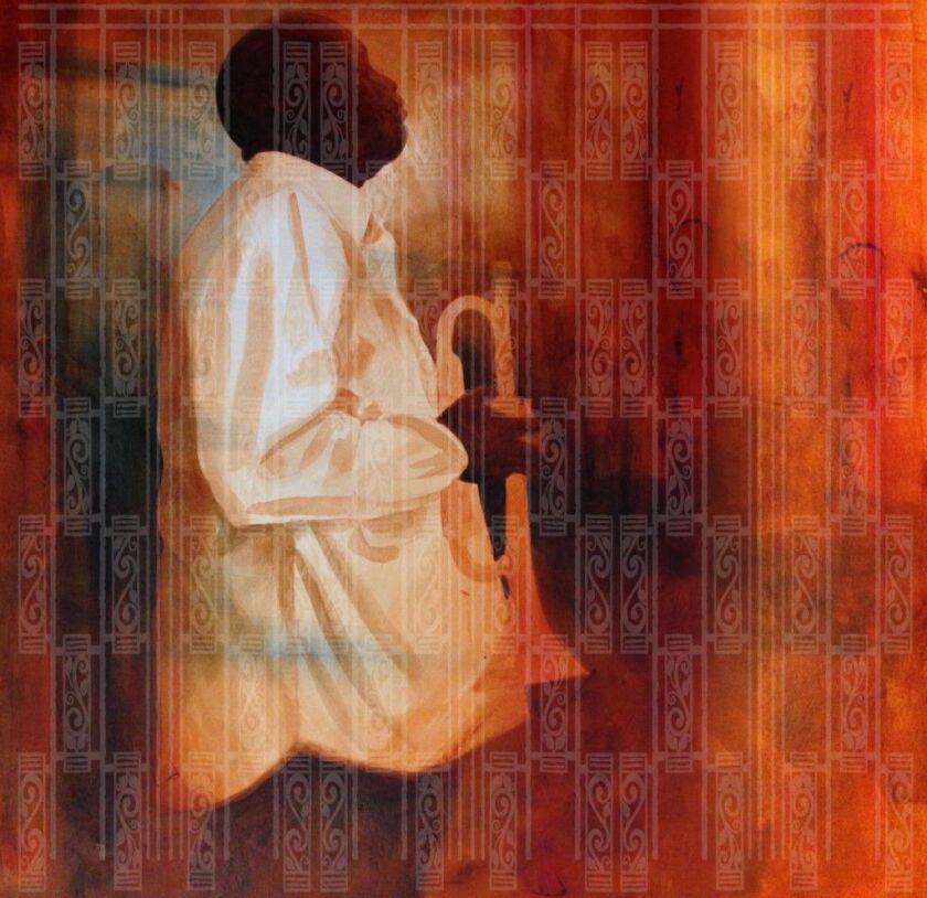 The poster for Court Theatre’s Satchmo Festival, designed by Daniel Minter.