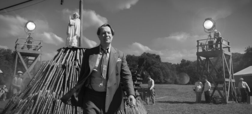 Gary Oldman portrays Herman Mankiewicz in a scene from “Mank.”