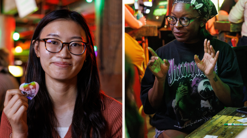 BTS fans attend a trivia night at Replay in Lincoln Park ahead of the group's Soldier Field performances on Thursday and Friday.