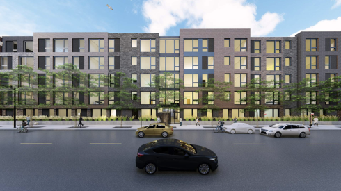 Rendering of the apartment project at 3233 N. Sheffield Ave. in Lake View.