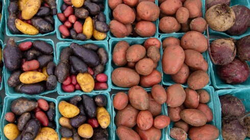 Fresh produce sits for sale at the Green City Market in Lincoln Park on Saturday, April 4, 2026.
