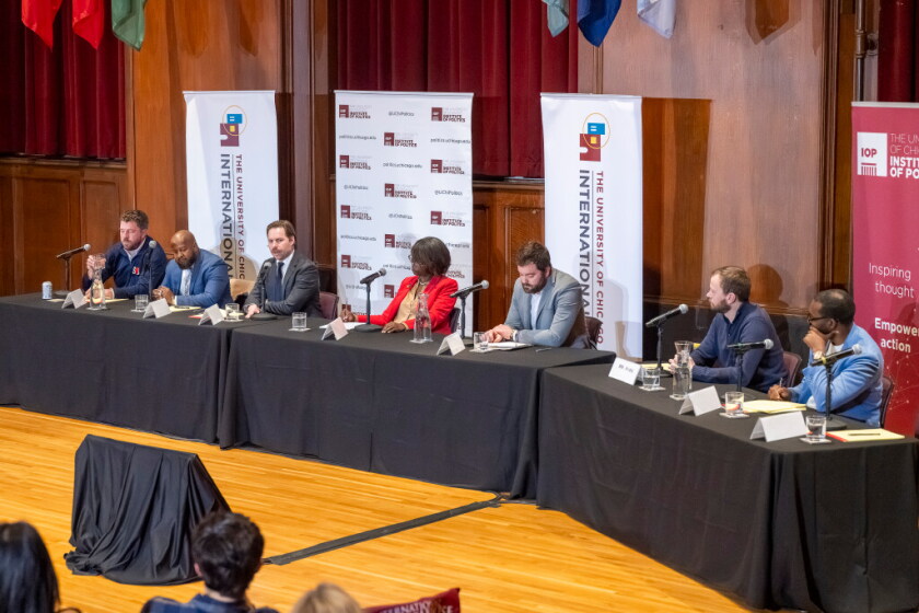 Candidates for U.S. Senate attend a debate Thursday at the University of Chicago’s International House.